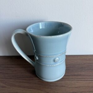 Juliska Ceramics Berry & Thread Ice Blue Coffee Mug Rare Discontinued 11 OZ